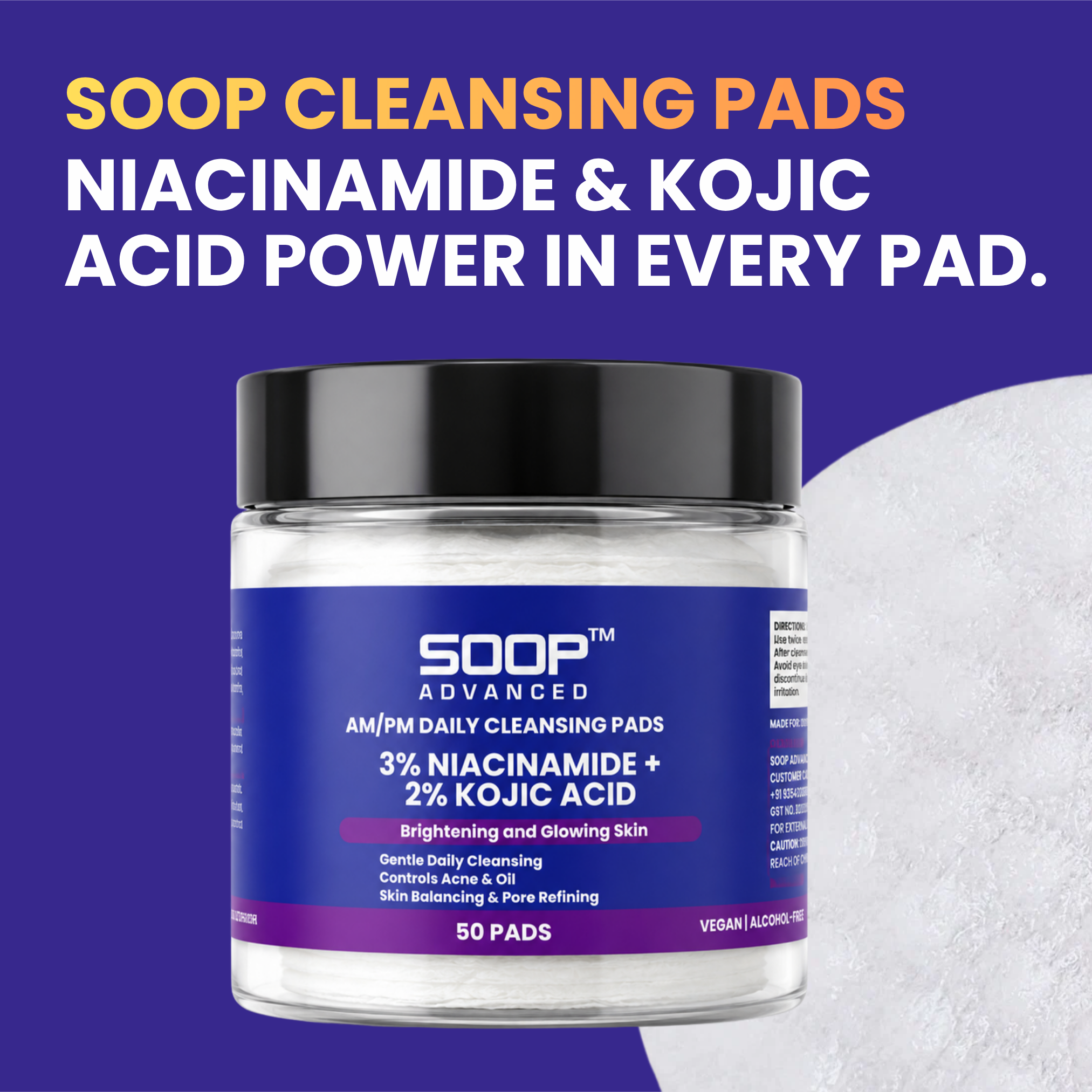 Niacinamide & Kojic Acid Cleansing Pads (50 Pads)