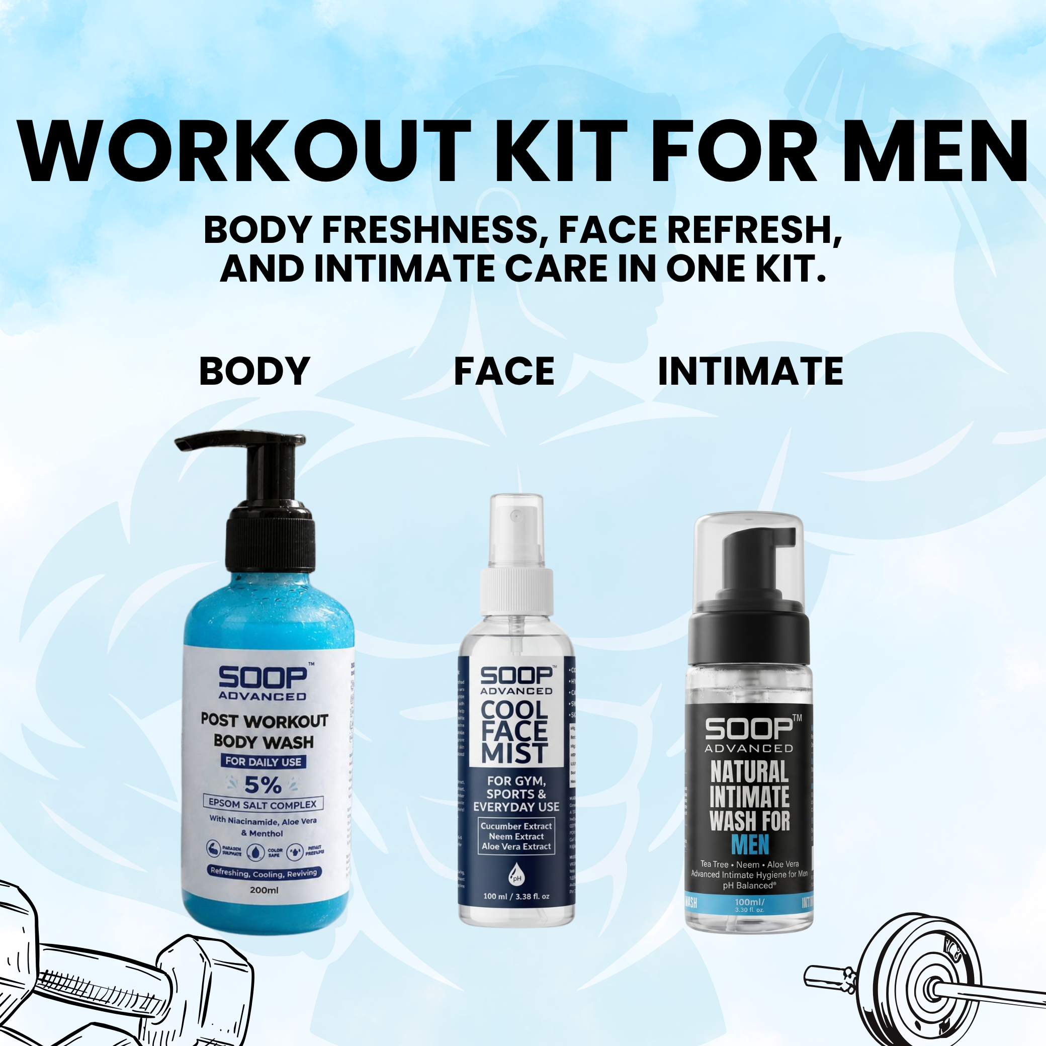 SOOP Advanced Complete Gym Care Kit for Men