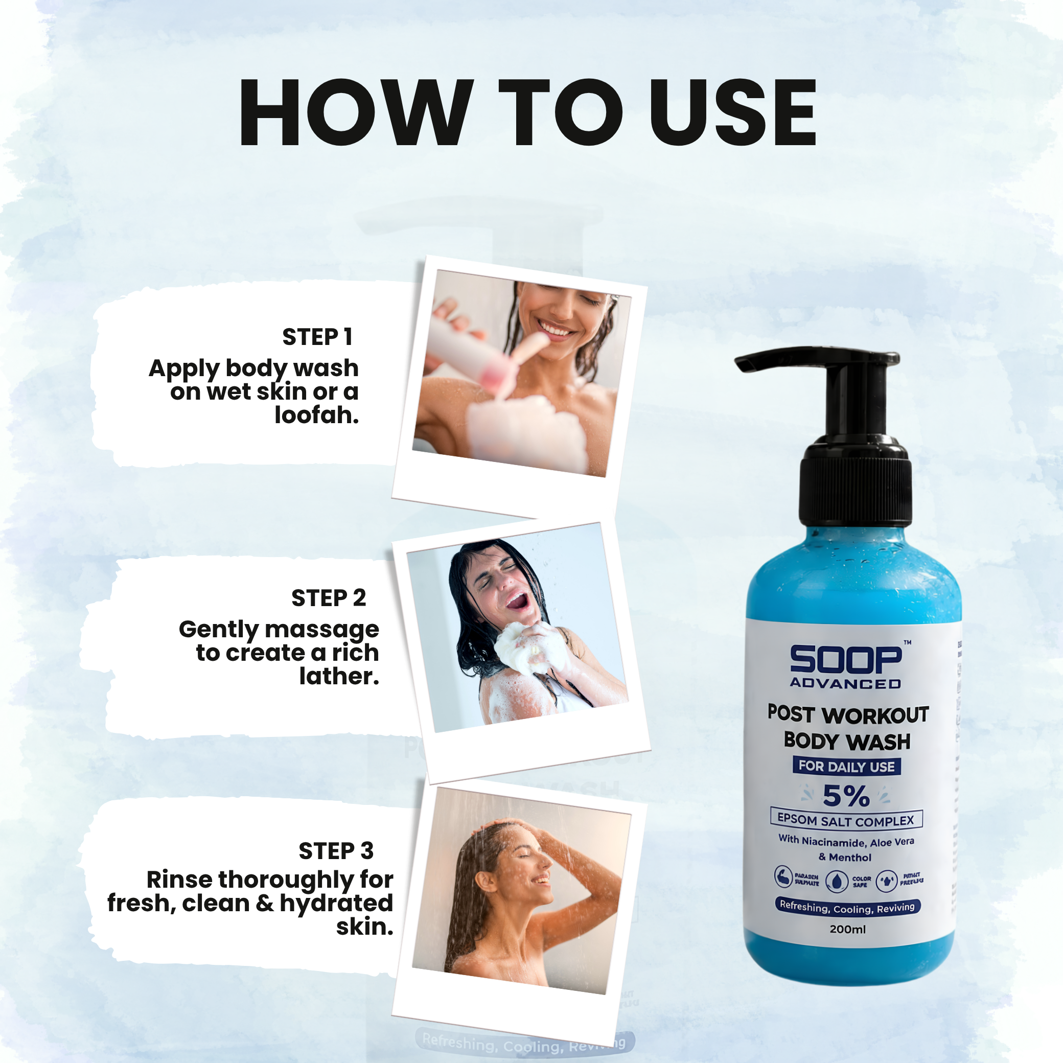 Post Workout Epsom Body Wash 200ml